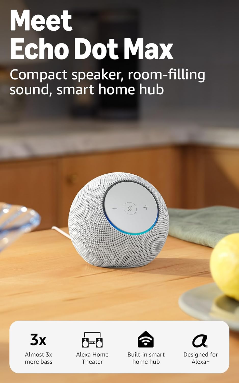 Glacier White Amazon Echo Dot Max